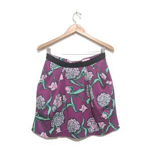 Lilly Pulitzer Magenta 8 Purple Pink Floral Silky Lined Mini Skirt w/ Pockets